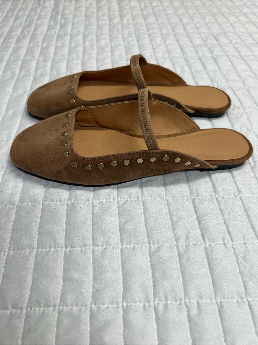 Madewell The Greta Ballet Flat Mule in Aged Cognac Suede Size 8 - Picture 7 of 11